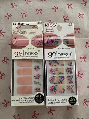 KISS GelDress Peel-Off Gel Nail Strips in Pink Floral Set